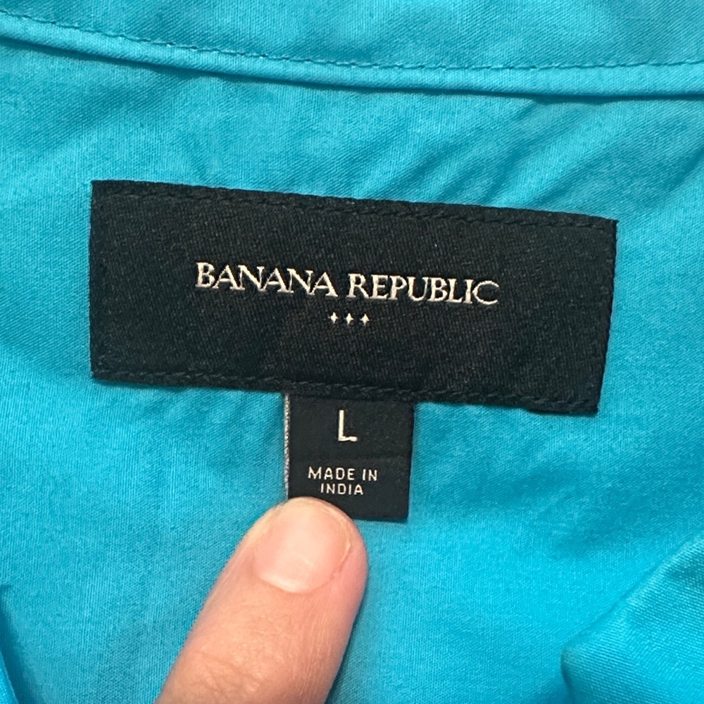 Banana Republic Sleeveless Split-Neck Top - Teal - Picture 3 of 4